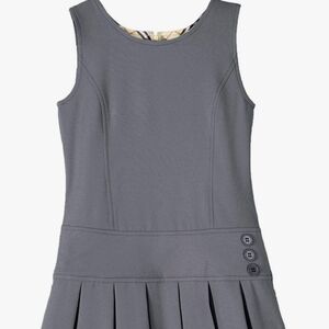 BIENZOE GIRLS SCHOOL UNIFORM JUMPER: FITTED PLEATED HEM SLEEVELESS DRESS, 6